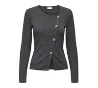JDY - JDYFREYA L/S BUTTON TOP JRS NOOS dark grey melange - Gr. - M
