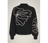 JDY - JDYJELLA L/S FLOWER PULLOVER KNT NOOS Black - Gr. - XS