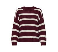 JDY - JDYJUSTY L/S STRIPE PULLOVER KNT NOOS cabernet - Gr. - XL