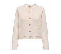 Strickjacke JDY "JDYKIM L/S ON BUTTON CARDIGAN KNT NOOS", Damen, Gr. XL, egret, Strick, Obermaterial: 100% Polyacryl, unifarben, kurz, Rundhals, gerader Abschluss, Strickjacken (25425917-XL) egret