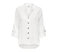Jacqueline de Yong Damenbluse Laurel Life – Hemdkragen, locker, Langarm, Weiß, Gr. S