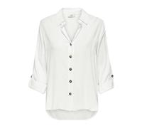 Jacqueline de Yong Damenbluse Laurel Life – Hemdkragen, locker, Langarm, Weiß, Gr. S