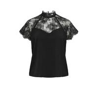 JDY - JDYLION S/S LACE TOP WVN DIA black - Gr. - M