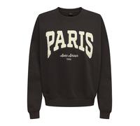 Sweatshirt JDY "JDYMESA L/S O-NECK EMB SWEAT JRS NOOS", Damen, Gr. XL, ganache detail:paris cd emb, Sweatware, Obermaterial: 100% Baumwolle, bedruckt, regular fit normal, Rundhals, Rippbündchen, Sweat