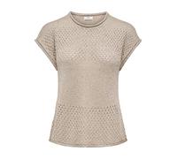 JDY - JDYMIA S/S O-NECK SEQUIN PULLOVER KNT Plaza Taupe - Gr. - L
