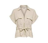 JDY - JDYMILLE S/S ZIP SHIRT WVN NOOS Sandshell - Gr. - L