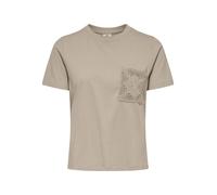 JdY Damen Jdyselma S/S Crochet Pocket Top JRS, Chateau Gray, S EU