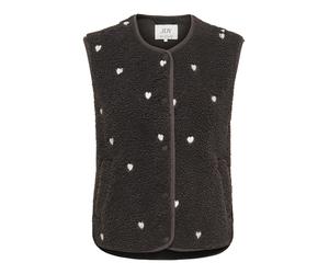 JDY - JDYSIMINA TEDDY HEART EMB WAISTCOAT OTW Chocolate Torte - Gr. - M