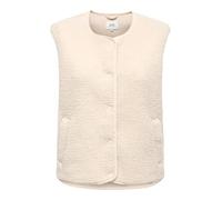 Plüschweste JDY "JDYSIMINA TEDDY WAISTCOAT OTW QIQ NOOS", Damen, Gr. M, pumice stone, Plüsch, Obermaterial: 100% Polyester, unifarben, normal, Rundhals, Westen, Kunstfaser (59497566-M) pumice stone
