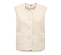 Plüschweste JDY "JDYSIMINA TEDDY WAISTCOAT OTW QIQ NOOS", Damen, Gr. XL, pumice stone, Plüsch, Obermaterial: 100% Polyester, unifarben, normal, Rundhals, Westen, Kunstfaser (59497566-XL) pumice stone
