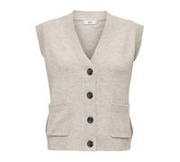JDY - JDYSUPER S/L V-NECK VEST KNT NOOS Chateau Gray - Gr. - S