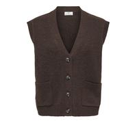 JDY - JDYSUPER S/L V-NECK VEST KNT NOOS Coffee Bean - Gr. - XS