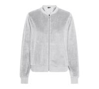 JDY - JDYVIDA L/S VELVET ZIP TOP JRS DIA light grey melange - Gr. - S