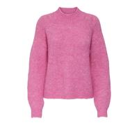Stehkragenpullover JDY "JDYZOEY LIFE L/S HN RAGLAN PUL KNT NOOS", Damen, Gr. S, pink cosmos detail:melange, Strick, Obermaterial: 70% Polyester, 21% Nylon, 8% Wolle, 1% Elasthan, meliert, hüftlang, ho