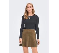 JdY Damen Langarmshirt Slim Fit Rundhals Elegantes Basic Oberteil, Farben:Schwarz, Größe:L