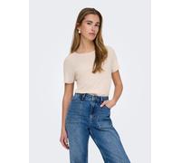 Kurzarmpullover JDY "JDYBODILLA S/S GLITTER PULLOVER KNT NOOS", Damen, Gr. XL, cloud dancer detail:with gold lurex, Strick, Obermaterial: 74% Viskose, 26% metallisierte Fasern, Glitzermuster, unifarbe