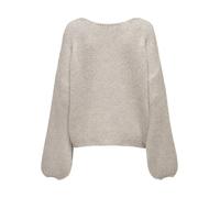 JACQUELINE de YONG JDY Damen Strickpullover V-Ausschnitt Langarm Tiefe Schultern Weich Regular Fit, Farben:Hellgrau, Größe:L