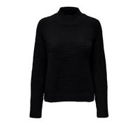 JdY Pullover Flauschiges Langarm Oberteil Einfarbiger Stehkragen Sweater Gestrickter Jumper JDYJOLA, Farben:Schwarz-2, Größe:XL