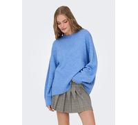 Strickpullover JDY "JDYSONJA L/S O-NECK PULLOVER KNT NOOS", Damen, Gr. S, provence detail:melange, Strick, Obermaterial: 57% Polyester, 26% Polyacryl, 14% Nylon, 3% Elasthan, meliert, normal, Rundhals
