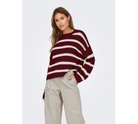 JDY - JDYJUSTY L/S STRIPE PULLOVER KNT NOOS cabernet - Gr. - XL