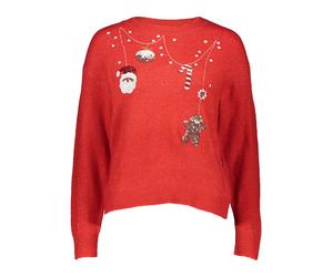 JDY Pullover "Santa" in Rot - Größe L | Damen Pullover Cardigans