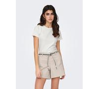 JDY Damen Gestreiftes Shirt Oberteil Basic Rundhals T-Shirt Modisches Top JDYSOLAR, Farben:Weiß, Größe:L