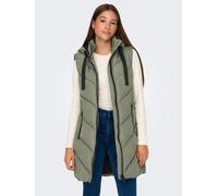 JdY Damen JDYSKYLAR Padded Hood Waistcoat OTW NOOS Weste, Vetiver/Detail:Black, L