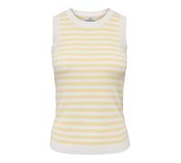 JDY - Strick-Tanktop gelb/weiß - Gr. - M
