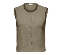JDY - Stricktop mit Knöpfen braun/grün - Gr. - M