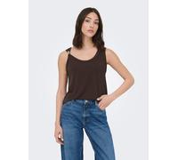 Tanktop JDY "JDYUFFA S/L TOP JRS NOOS", Damen, Gr. S, chicory coffee, Jersey, Obermaterial: 62% Polyester, 33% Viskose, 5% Elasthan, unifarben, normal, Rundhals, Tops Tanktop (66679625-S) chicory coff