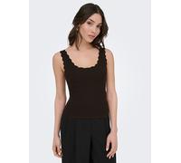 JDY - JDYNANNA S/L SCALLOP EDGE TOP KNT NOOS Chocolate Torte - Gr. - M