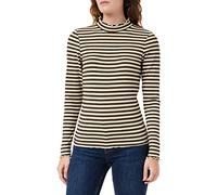 JDY Women's JDYFRANSISKA L/S Stripe TOP JRS NOOS Langarmshirt, Chocolate Brown/Stripes:Sandshell, XS