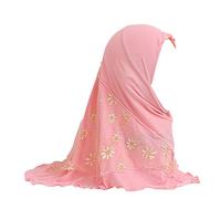 JDYaoYing Muslimischer Turban für Kinder, Hijab, islamische Mädchen, arabische Mütze, einteiliger Schal für Kinder von 2-6 Jahren, rose, 49