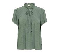 Kurzarmbluse JDY "JDYLIMA LIFE S/S TOP WVN NOOS", Damen, Gr. 34, grün (laurel wreath), Web, Obermaterial: 100% Viskose, unifarben, loose fit normal, V-Ausschnitt, Blusen, Viskose, loose fit (90326563-