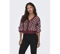 JDY - JDYLORRAINE ANIMAL SHORT CARDIGAN KNT cabernet - Gr. - L