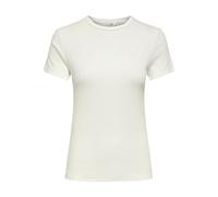 Kurzarmshirt JDY "JDYLUCKY S/S O NECK TOP JRS DIA", Damen, Gr. XL, cloud dancer, Jersey, Obermaterial: 95% Baumwolle, 5% Elasthan, unifarben, slim fit normal, Rundhals, Shirts (57935130-XL) cloud danc