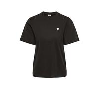 Kurzarmshirt JDY "JDYPISA S/S PRINT TOP JRS NOOS", Damen, Gr. XS, beige (chocolate torte detail:sandshell heart), Jersey, Obermaterial: 100% Baumwolle, bedruckt, regular fit normal, Rundhals, Shirts,