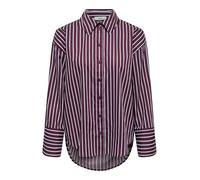 Langarmbluse JDY "JDYSERENA L/S SHIRT WVN NOOS", Damen, Gr. L, port royale stripes:cashmere blau, cloud dancer, Web, Obermaterial: 100% Baumwolle, gestreift, loose fit Po-bedeckend, Blusen, Baumwolle,