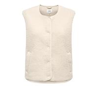 Plüschweste JDY "JDYSIMINA TEDDY WAISTCOAT OTW QIQ NOOS", Damen, Gr. L, pumice stone, Plüsch, Obermaterial: 100% Polyester, unifarben, normal, Rundhals, Westen, Kunstfaser (59497566-L) pumice stone