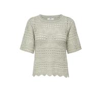 Kurzarmpullover JDY "JDYSUN LAY 2/4 PULLOVER KNT NOOS", Damen, Gr. XS, desert sage, Strick, Obermaterial: 100% Polyacryl, unifarben, hüftlang, Rundhals, Pullover, Strukturstrick (88478541-XS) desert s