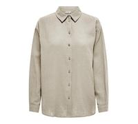 JDY Damen Musselin-Bluse JDYTheis Langarm Loose Shirt 15271018 Silver Lining XL