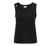 Tanktop JDY "JDYUFFA S/L TOP JRS NOOS", Damen, Gr. L, schwarz, Jersey, Obermaterial: 62% Polyester, 33% Viskose, 5% Elasthan, unifarben, normal, Rundhals, Tops Tanktop (30630019-L)