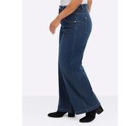 High-waist-Jeans SHEEGO, Damen, Gr. 54, Normalgrößen, blau, stone, washed, 95% Baumwolle, 3% Polyester, 2% Elasthan, unifarben, lang, Jeans High-Waist-Jeans (96803244-54) blau, stone, washed