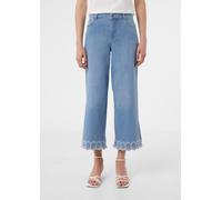 Jeans-Culotte im Loose Fit mit Stickerei am Saum blau 42/REG