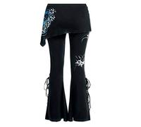 Jeans Damen High Waist Bootcut - Gothic Hose Damen Schwarz Joggerhose Steampunk-Hose Vintage Baggy-Jeans Stretch-Schlagjeans Lang Boyfriend-Jeans Cargohosen Teenager Mädchen Trend 2023 Punk Hosen