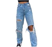 Jeans Damen High Waist Boyfriend Stil Denim Loose Freizeithose Stilvolle Hüftjeans Skinny Fit Momjeans Große Größen Trachtenjeans