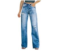 Jeans Damen High Waist Boyfriend Stil Denim Loose Hosen Stilvolle Damenjeans Skinny Fit Schlupfjeans Große Größen Schlagjeans