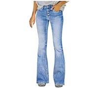 Jeans Damen High Waist - Flared Jeans Damen Schlaghose Jeanshose Lang Bootcut Boyfriend Stretch Skinny Denim Hose Damenjeans Schlupfjeans Freizeithose Arbeitshose Jeans Hosen für Frauen
