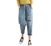 Jeans Damen Stretch Boyfriend Stil Denim Loose Hosen Mode Jeansoptik Klassischer Schlupfjeans Große Größen Trachtenjeans