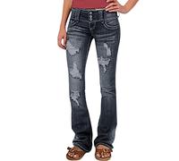 Jeans Damen Stretch Boyfriend Stil Pants Loose Freizeithose Stilvolle Hüftjeans Klassischer Momjeans Große Größen Trachtenjeans